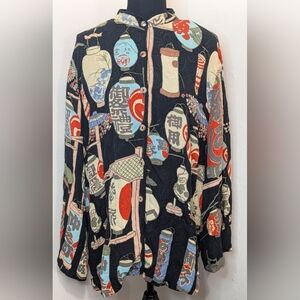 Citron Whimsigoth Dark Feminine Lagenlook Festival Lantern Luxury Top 1 / M